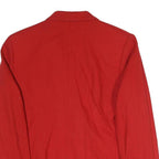 HARRINGTON Womens Red Tailored Blazer UK 10 Cotton Blend Woven Plain Button