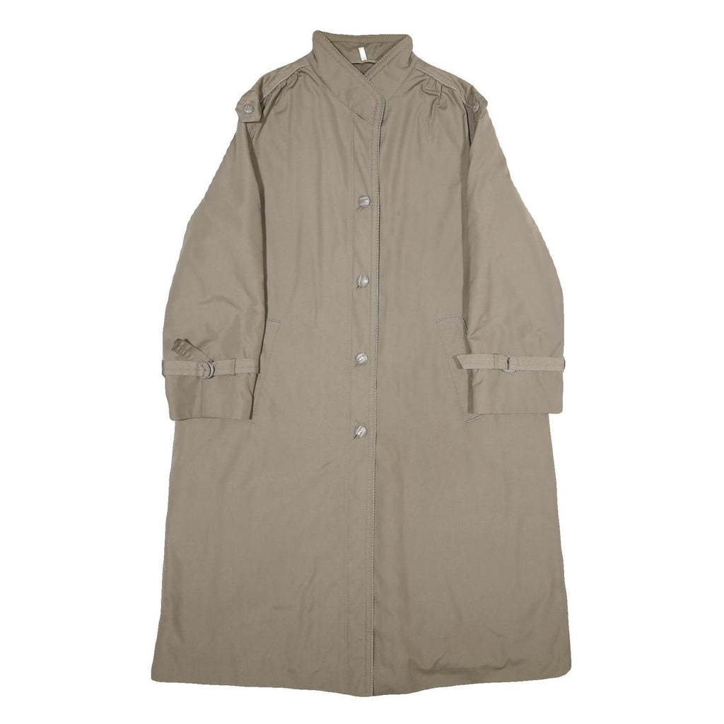 Womens Beige Button Front Classic Jacket UK 16 Polyester Blend Long Sleeve