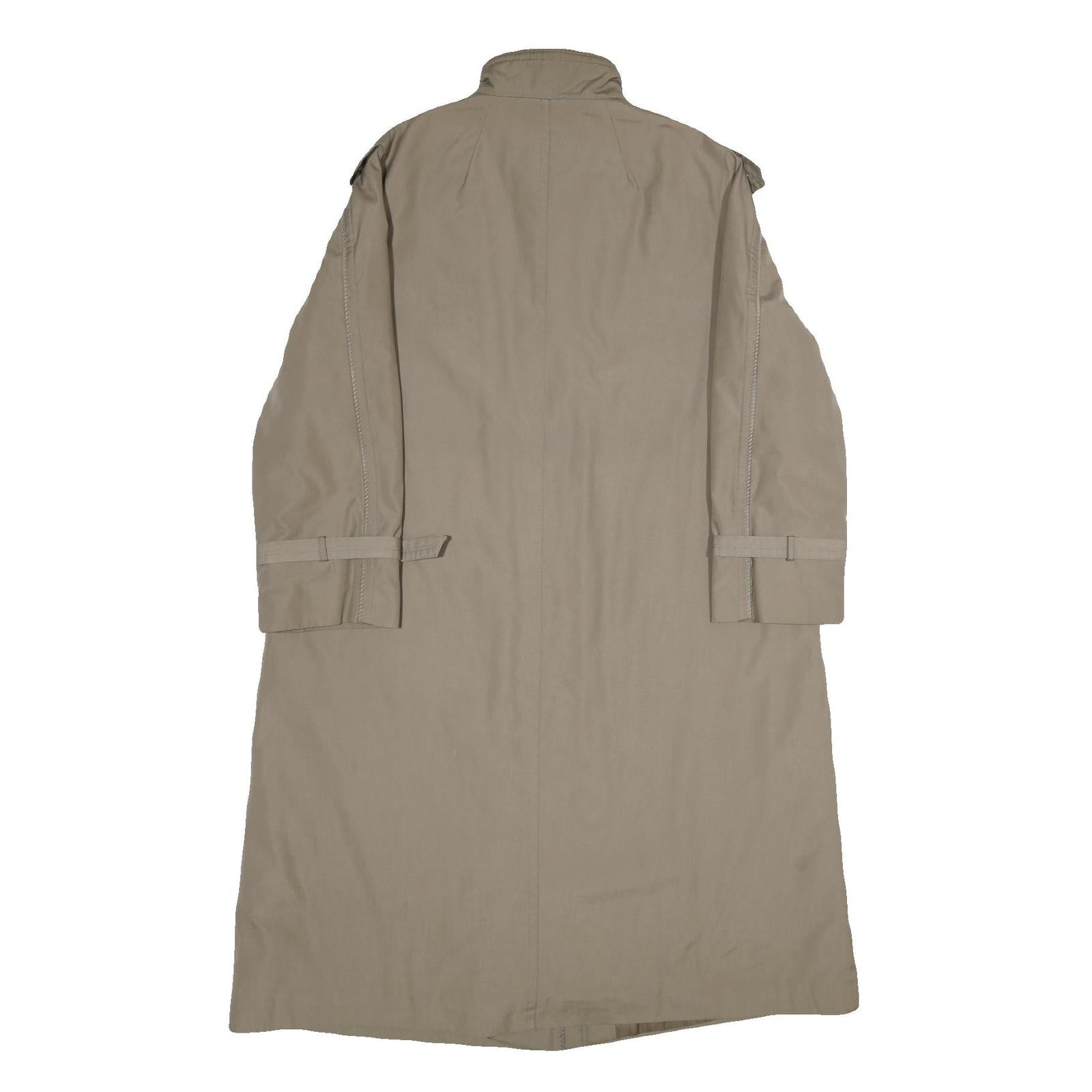 Womens Beige Button Front Classic Jacket UK 16 Polyester Blend Long Sleeve