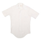 ARROW Mens White & Red Stripe Shirt S Cotton Blend Classic Summer