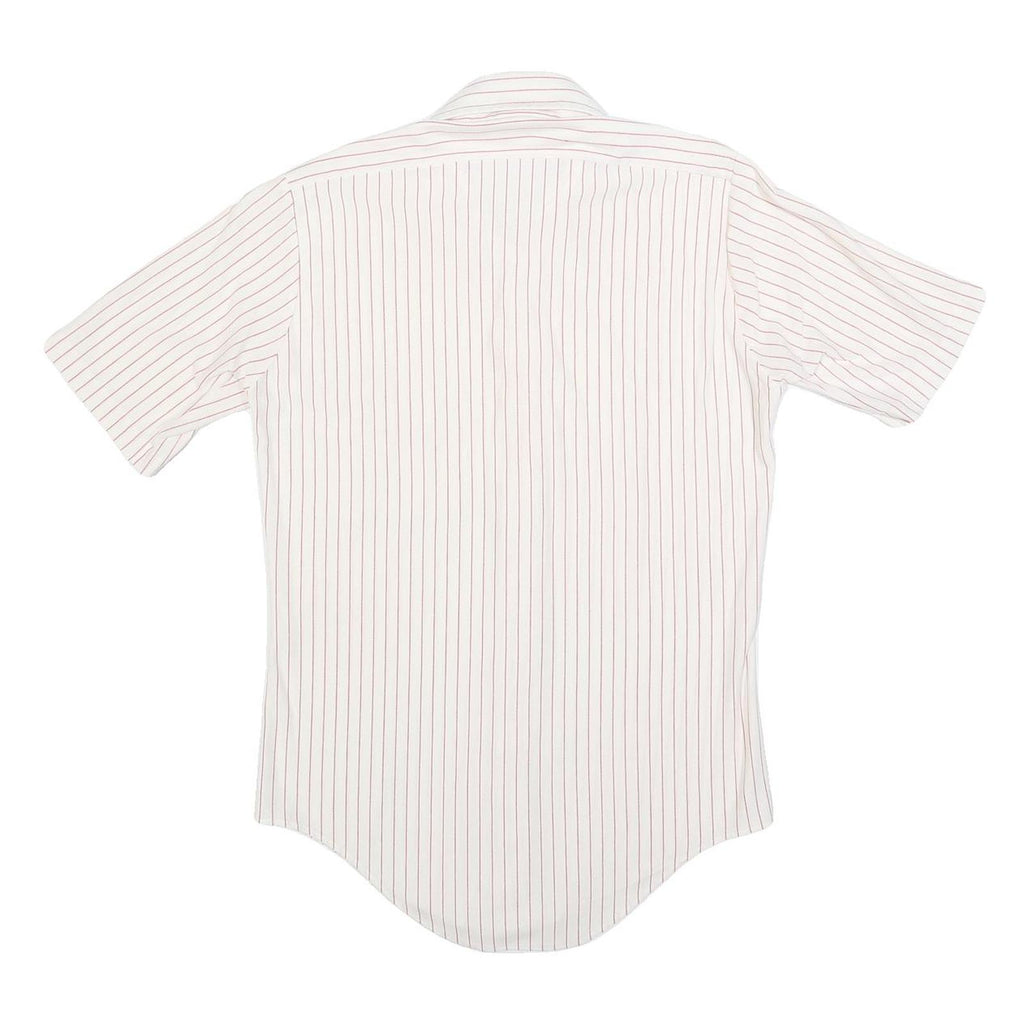 ARROW Mens White & Red Stripe Shirt S Cotton Blend Classic Summer
