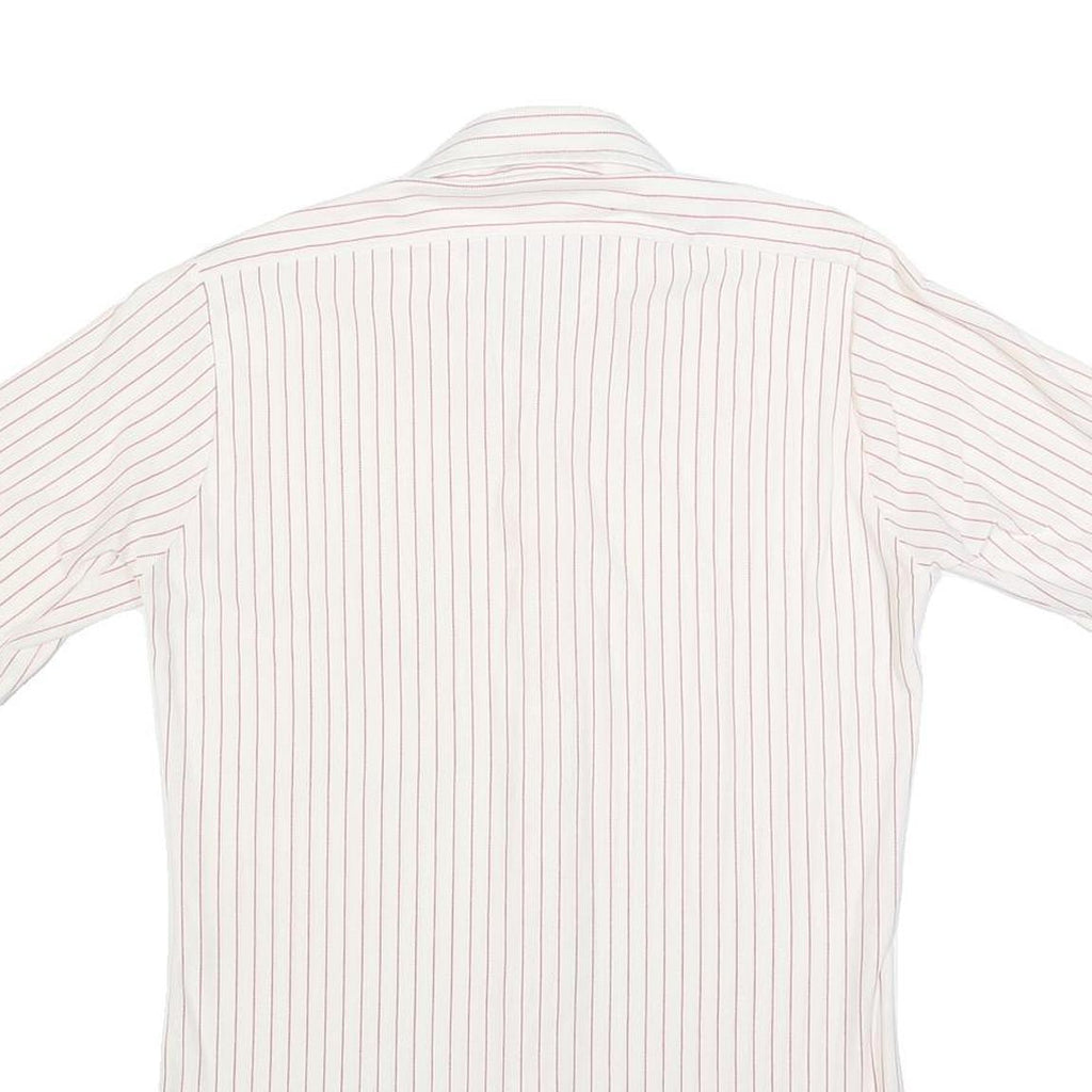 ARROW Mens White & Red Stripe Shirt S Cotton Blend Classic Summer