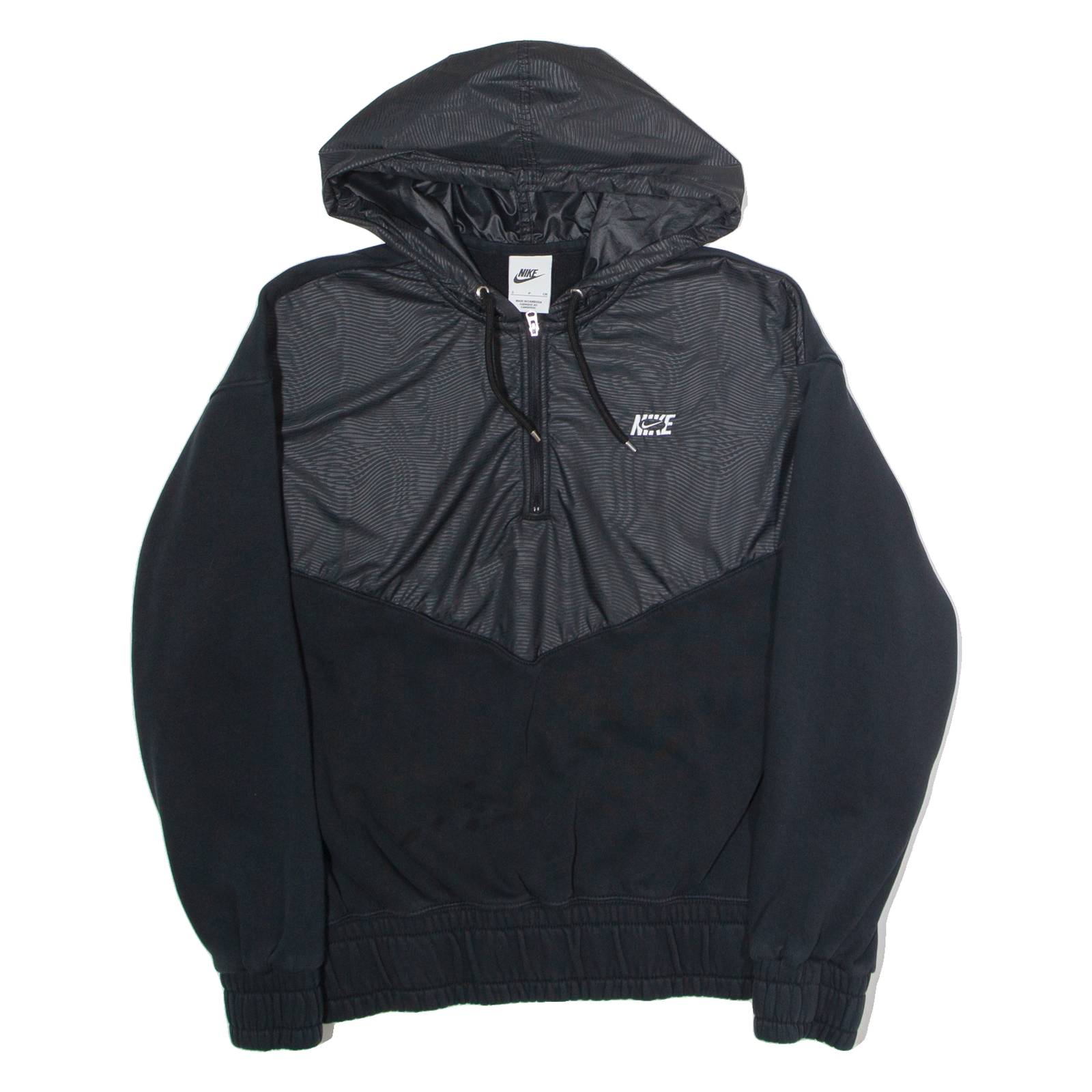 NIKE Womens Pullover Jacket Black Hooded S