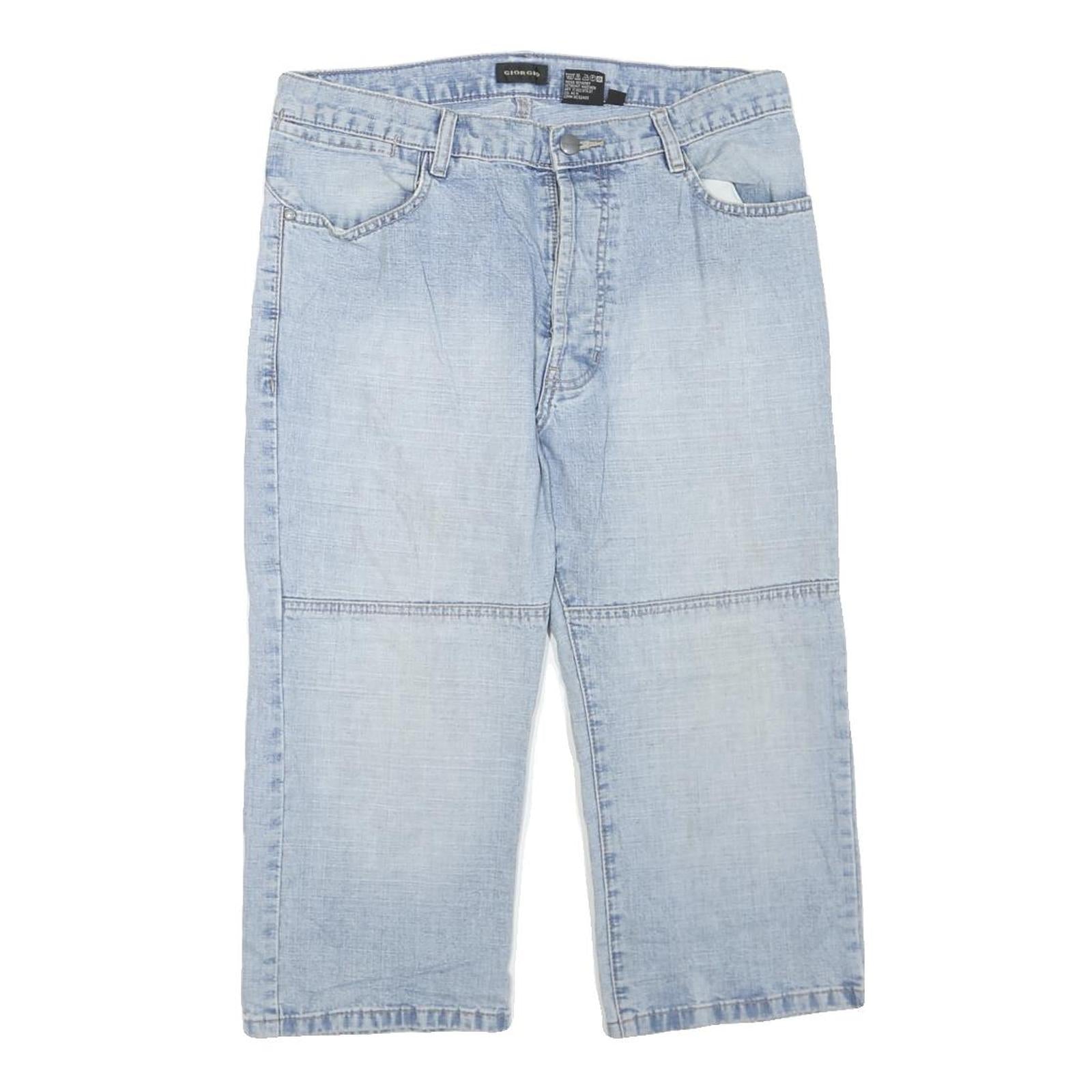 GIORGIO Womens Shorts Blue Casual M W33 Cotton Blend Relaxed Fit