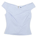 TED BAKER Womens Cropped Blouse Blue Sleeveless XXS