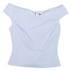 TED BAKER Womens Cropped Blouse Blue Sleeveless XXS