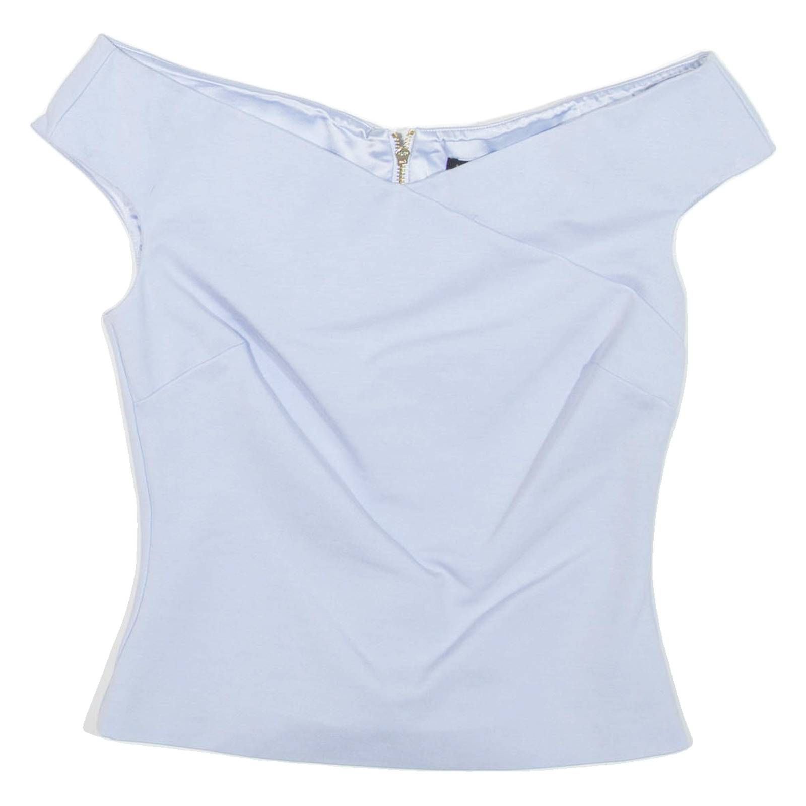 TED BAKER Womens Cropped Blouse Blue Sleeveless XXS