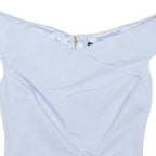 TED BAKER Womens Cropped Blouse Blue Sleeveless XXS