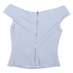 TED BAKER Womens Cropped Blouse Blue Sleeveless XXS
