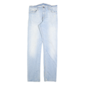 CARHARTT Mens Regular Fit Straight Leg Denim Light Blue W32 L34 Cotton Blend Zip