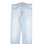 CARHARTT Mens Regular Fit Straight Leg Denim Light Blue W32 L34 Cotton Blend Zip