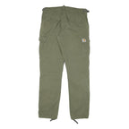 CARHARTT Mens Cotton Blend Green Regular Cargo Trousers W30 L32 Casual Workwear