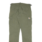 CARHARTT Mens Cotton Blend Green Regular Cargo Trousers W30 L32 Casual Workwear