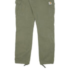 CARHARTT Mens Cotton Blend Green Regular Cargo Trousers W30 L32 Casual Workwear