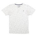 NAUTICA Boys White Heathered Cotton V-Neck T-Shirt XL Casual Summer Wear