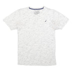 NAUTICA Boys White Heathered Cotton V-Neck T-Shirt XL Casual Summer Wear