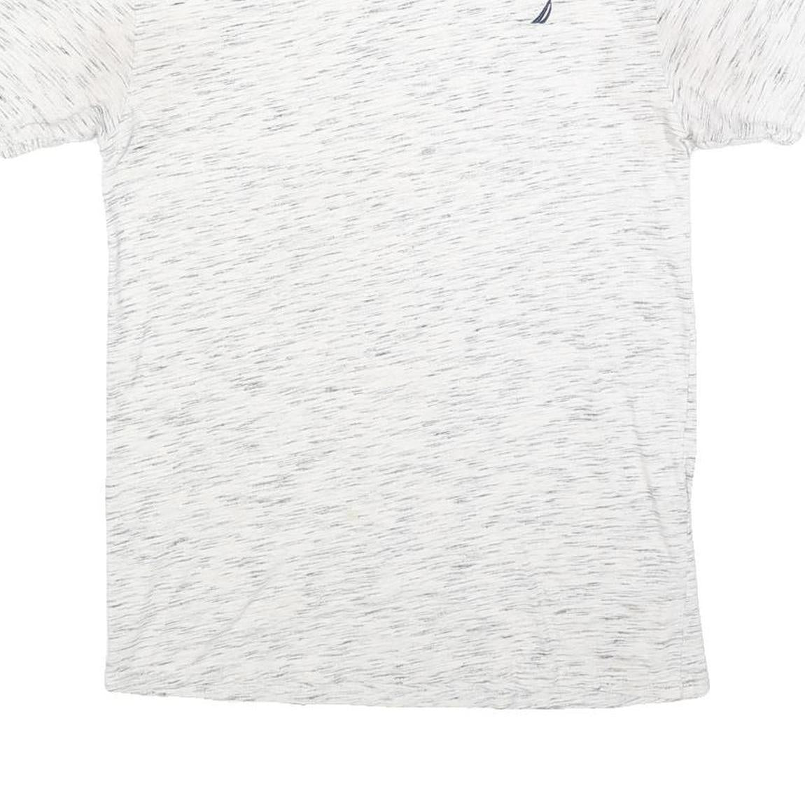 NAUTICA Boys White Heathered Cotton V-Neck T-Shirt XL Casual Summer Wear