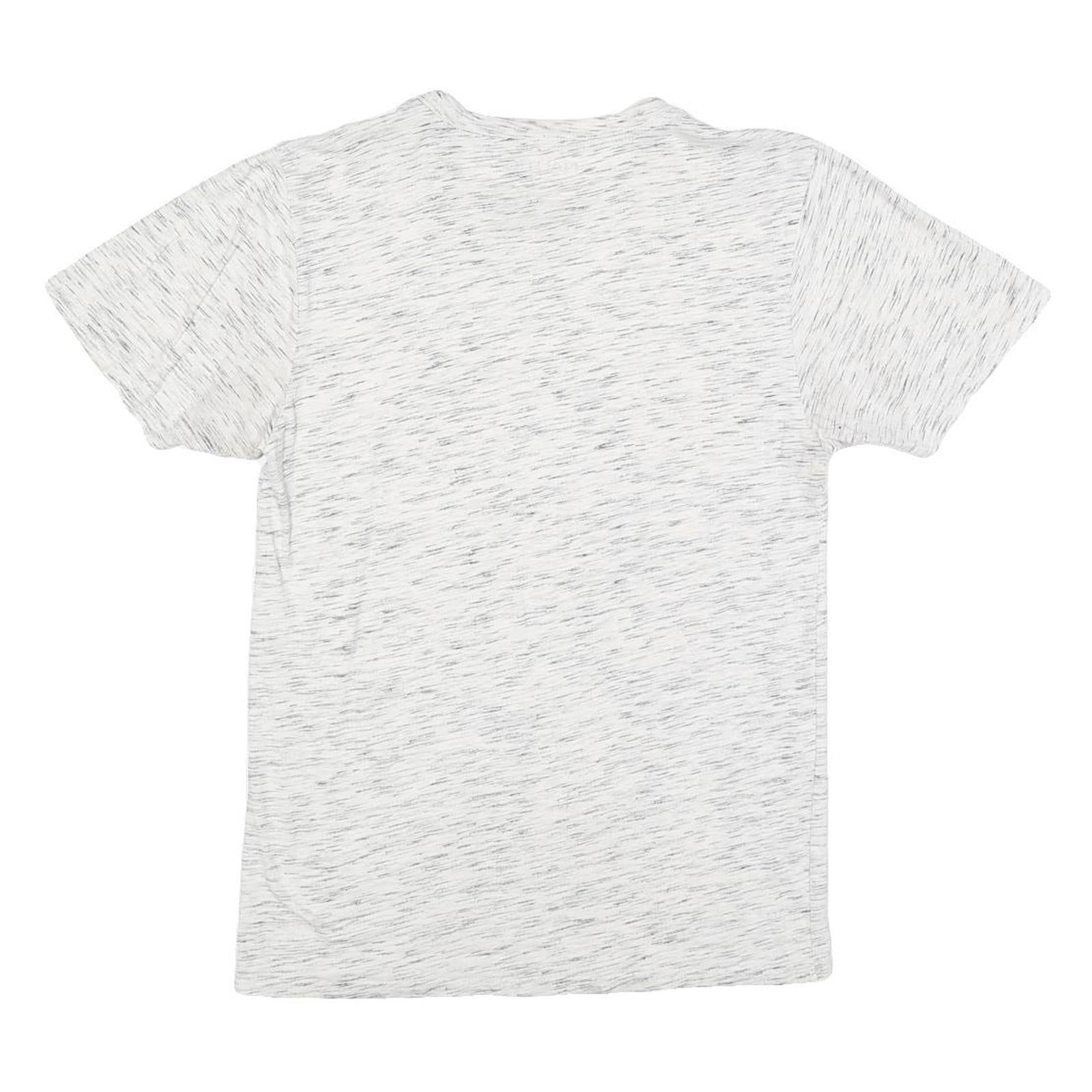 NAUTICA Boys White Heathered Cotton V-Neck T-Shirt XL Casual Summer Wear