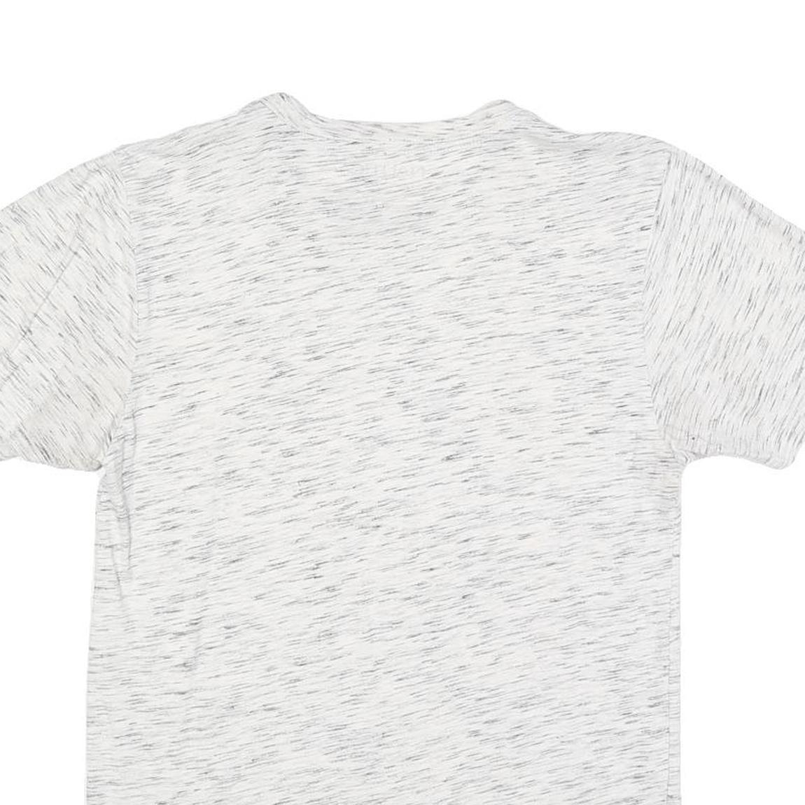 NAUTICA Boys White Heathered Cotton V-Neck T-Shirt XL Casual Summer Wear