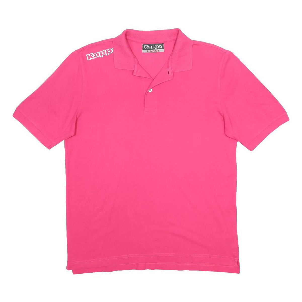 KAPPA Mens Pink Short Sleeve Logo Polo Shirt L Cotton Casual Sportswear