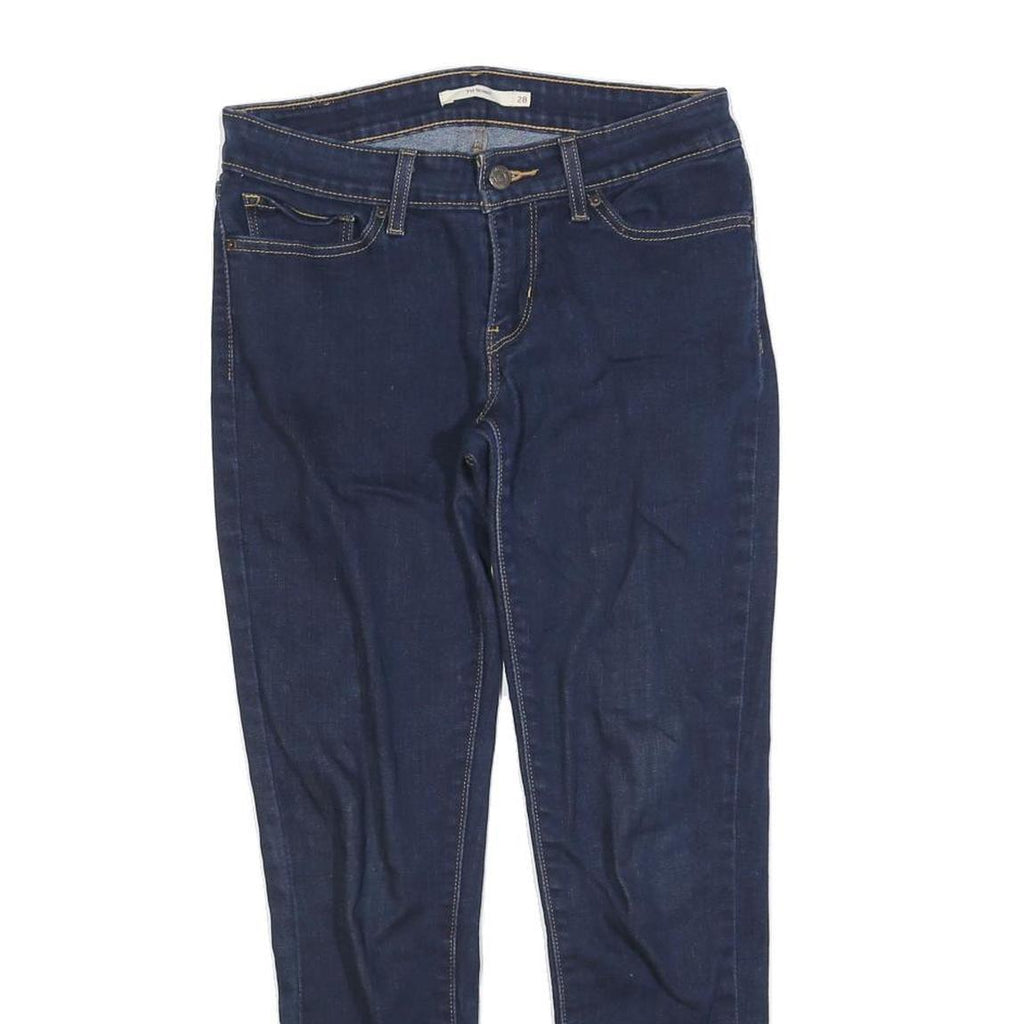 LEVI'S Womens 711 Slim Blue Denim Dark Slim Skinny Jeans W28 L27