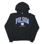 JERZEES Mens Black Folsom Bulldogs Pullover Hoodie M Cotton Blend Casual