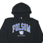 JERZEES Mens Black Folsom Bulldogs Pullover Hoodie M Cotton Blend Casual