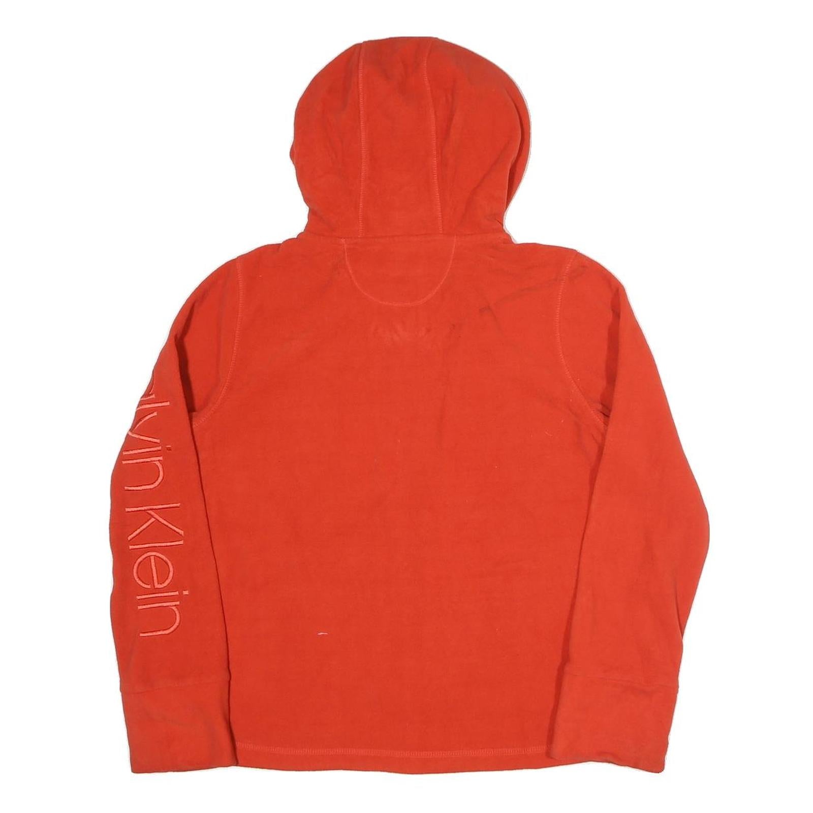 CALVIN KLEIN PERFORMANCE Mens Red Hoodie Jacket L Polyester Blend Zip Casual