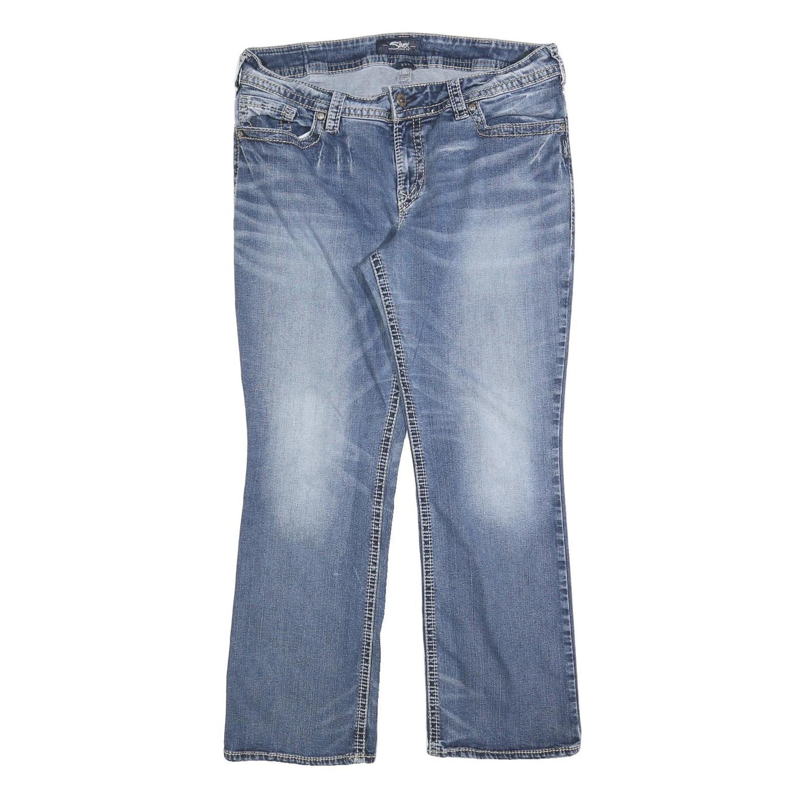 SILVER JEANS Womens Blue Regular Fit Straight Denim Light Wash W36 L28 Classic