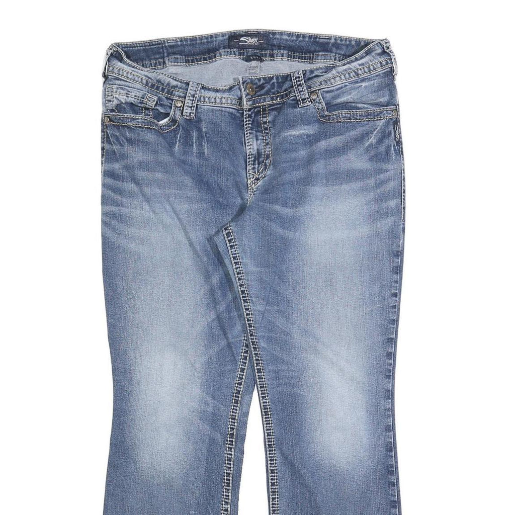 SILVER JEANS Womens Blue Regular Fit Straight Denim Light Wash W36 L28 Classic