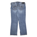 SILVER JEANS Womens Blue Regular Fit Straight Denim Light Wash W36 L28 Classic