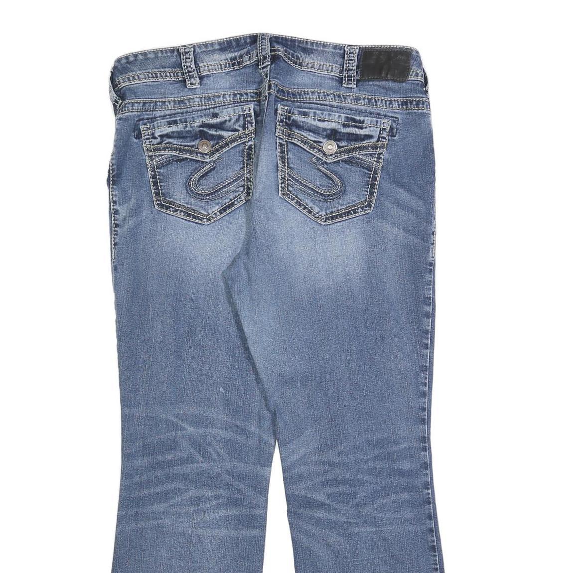 SILVER JEANS Womens Blue Regular Fit Straight Denim Light Wash W36 L28 Classic