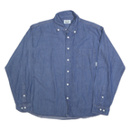 WOODLAND CREEK Mens Blue Cotton Shirt M Button-Down Collar Long Sleeve Casual