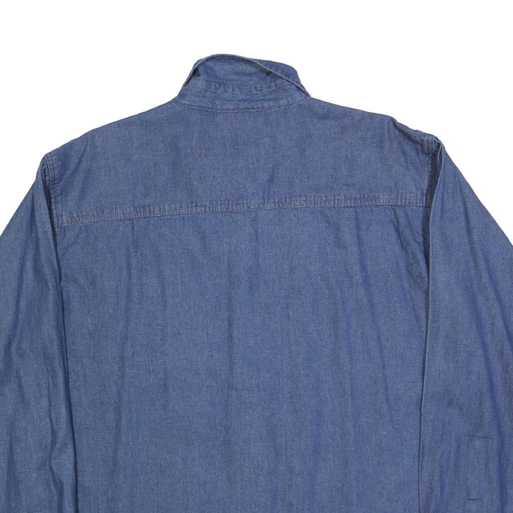 WOODLAND CREEK Mens Blue Cotton Shirt M Button-Down Collar Long Sleeve Casual