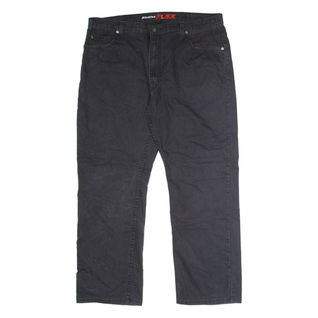 DICKIES Flex Workwear Mens Canvas Trousers Black Regular Straight W40 L30