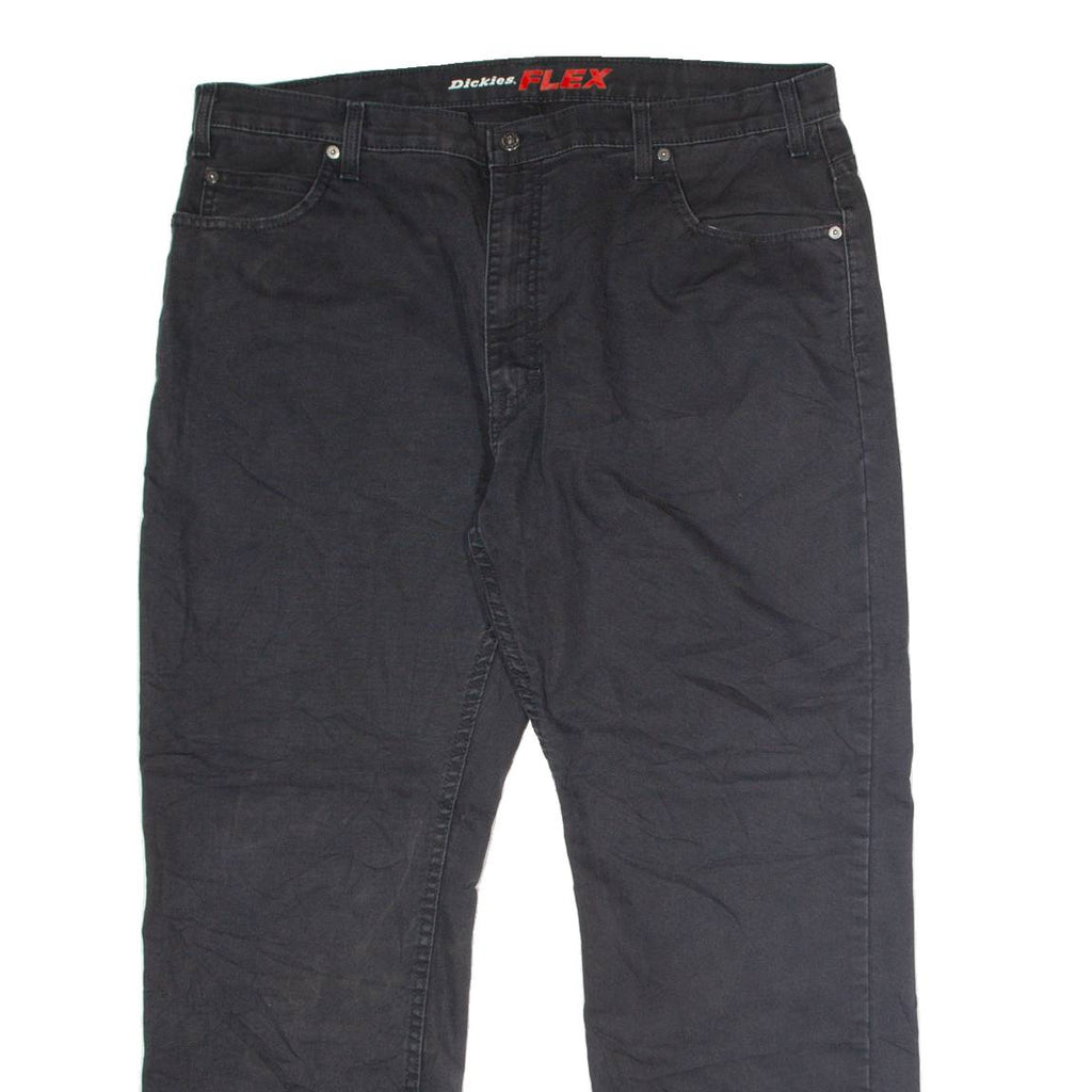 DICKIES Flex Workwear Mens Canvas Trousers Black Regular Straight W40 L30