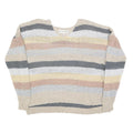 KNOX ROSE Womens Cream & Grey Patterned Jumper Crew Neck M Soft Knitwear