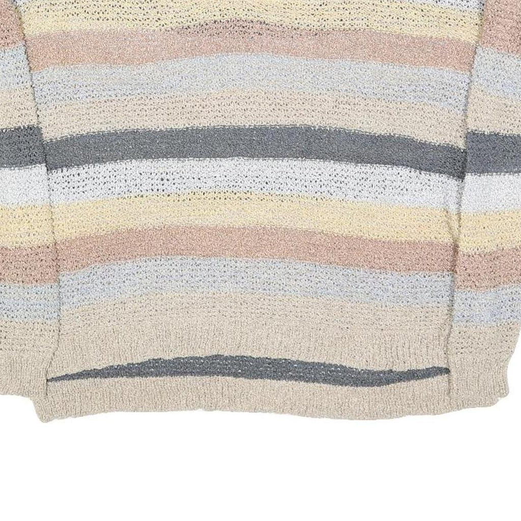 KNOX ROSE Womens Cream & Grey Patterned Jumper Crew Neck M Soft Knitwear