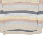 KNOX ROSE Womens Cream & Grey Patterned Jumper Crew Neck M Soft Knitwear