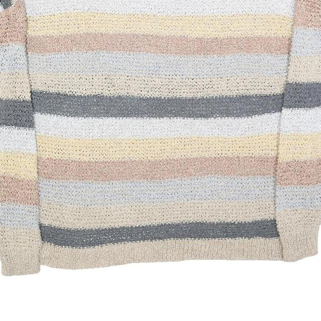 KNOX ROSE Womens Cream & Grey Patterned Jumper Crew Neck M Soft Knitwear