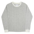 CONVERSE Womens Grey White Crew Neck Sweatshirt S Cotton Blend Lightweight