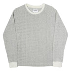 CONVERSE Womens Grey White Crew Neck Sweatshirt S Cotton Blend Lightweight