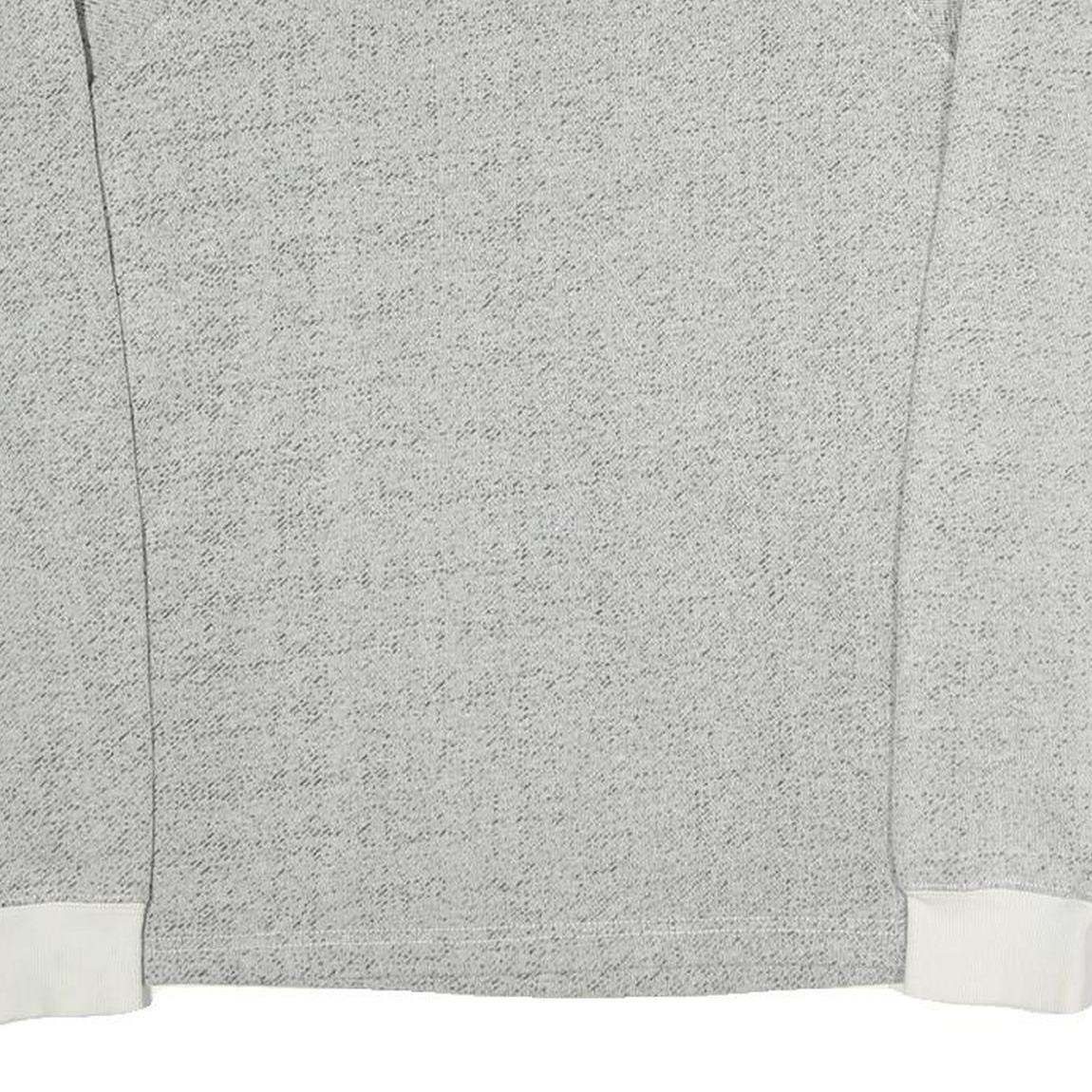 CONVERSE Womens Grey White Crew Neck Sweatshirt S Cotton Blend Lightweight