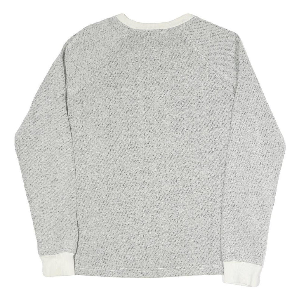 CONVERSE Womens Grey White Crew Neck Sweatshirt S Cotton Blend Lightweight