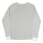 CONVERSE Womens Grey White Crew Neck Sweatshirt S Cotton Blend Lightweight