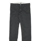 DICKIES Womens Cotton Blend Black Slim Straight Trousers W29 L29 Workwear Zip