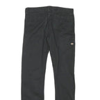 DICKIES Womens Cotton Blend Black Slim Straight Trousers W29 L29 Workwear Zip