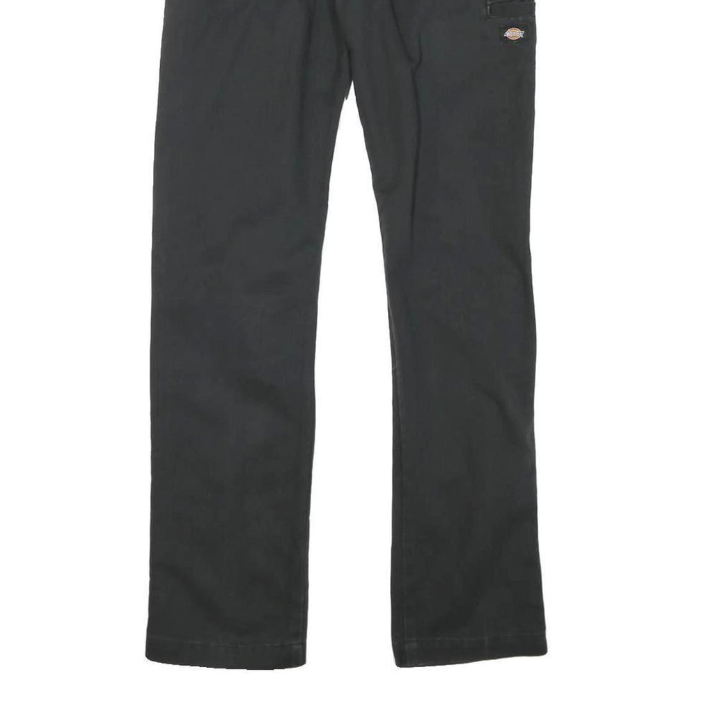 DICKIES Womens Cotton Blend Black Slim Straight Trousers W29 L29 Workwear Zip