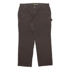 CARHARTT Womens Brown Regular Fit Straight Leg Trousers W36 L29 Cotton Blend