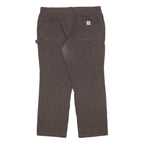 CARHARTT Womens Brown Regular Fit Straight Leg Trousers W36 L29 Cotton Blend